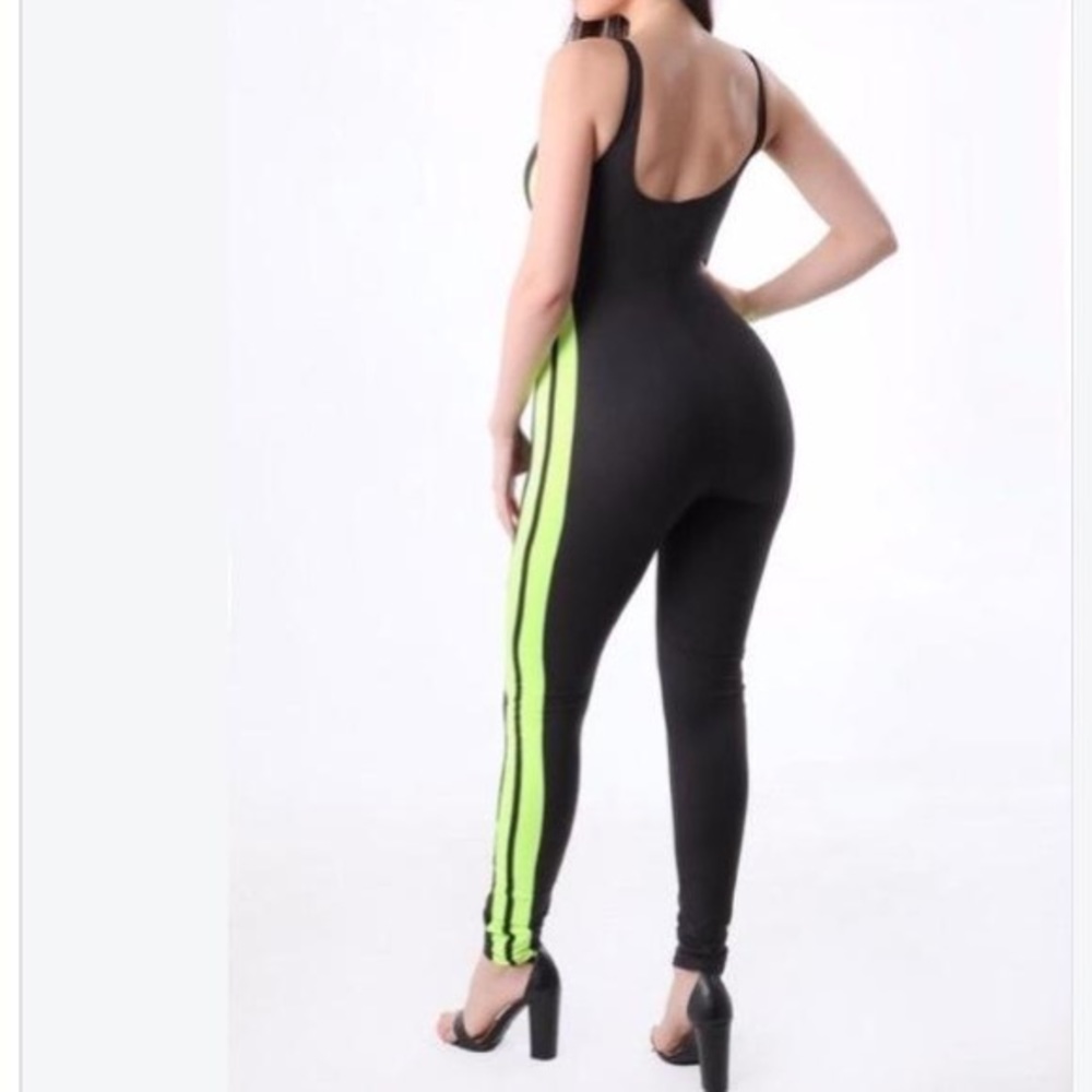 Black and Neon Green Jumpsuit